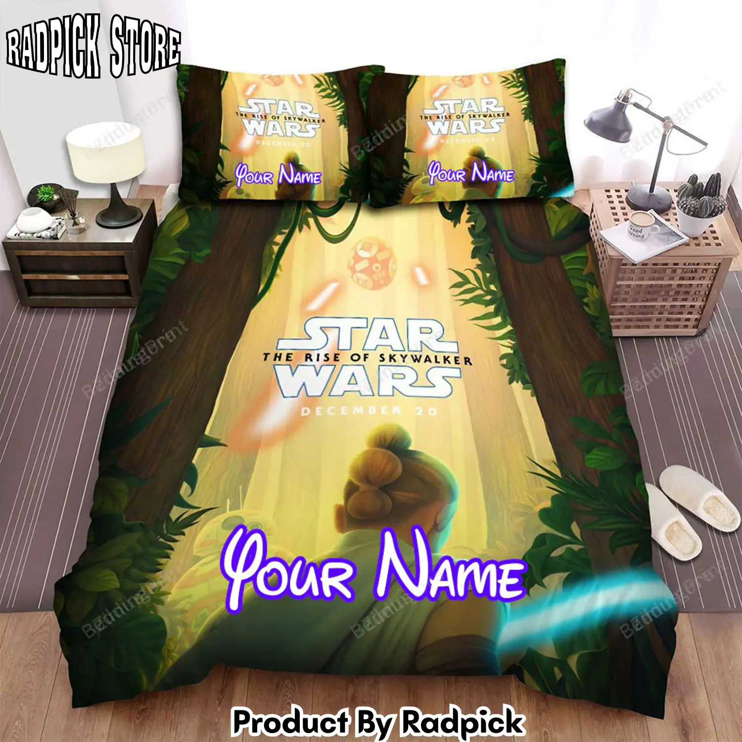 Radpick star wars episode ix the rise of skywalker the girl with tree december 20 art movie poster bed sheets duvet cover personalized name bedding sets rp3271926